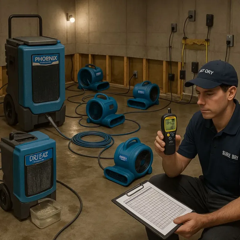 Structural Drying and Dehumidification process in Whatcom County, WA